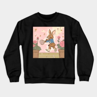 Rabbit Bunny Girl Loves Tennis Playing as the Best Tennis Player Crewneck Sweatshirt